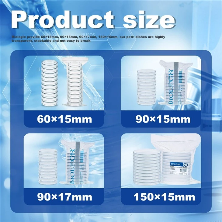 Laboratory Disposable Sterilized Plastic Petri Culture Dishes